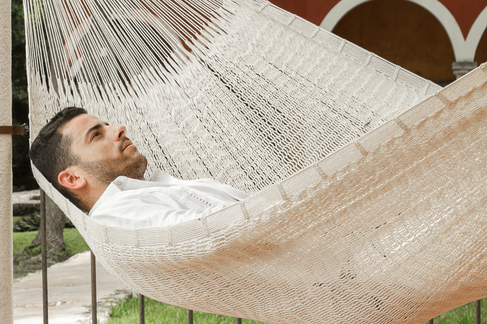 Mayan Legacy Queen Size Outdoor Cotton Mexican Hammock in Marble Colour-Hammock-PEROZ Accessories