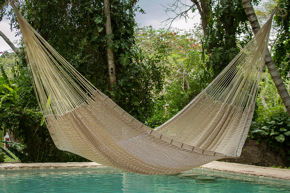 Mayan Legacy Queen Size Outdoor Cotton Mexican Hammock in Marble Colour-Hammock-PEROZ Accessories