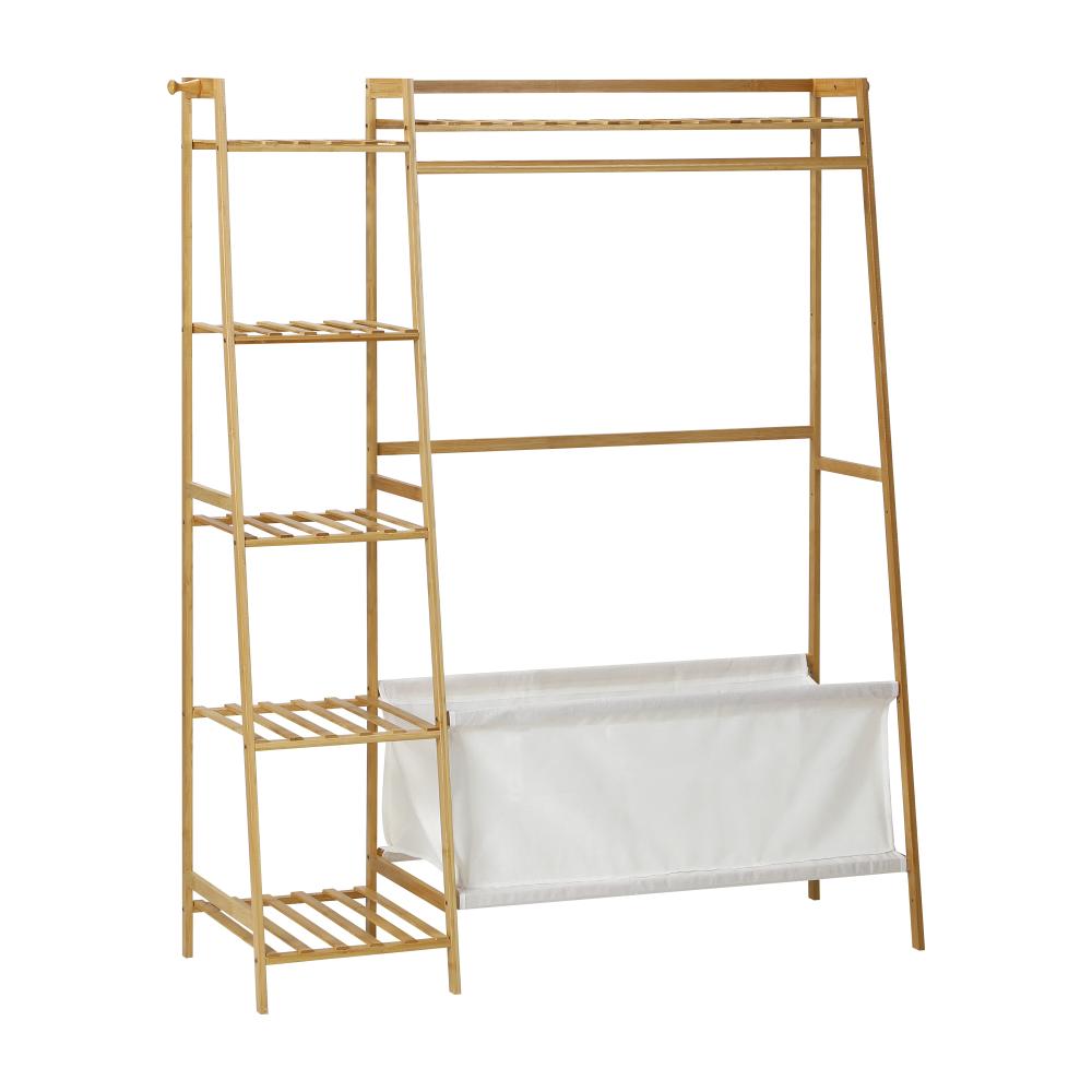 Oikiture Open Wardrobe Organiset with Hanging Rail and Laundry Bag Wardrobe Clothes Rack |PEROZ Australia