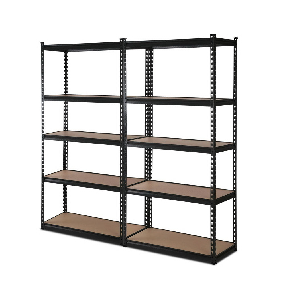 2x1.8M 5-Shelves Steel Warehouse Shelving Racking Garage Storage Rack Black-Home &amp; Garden &gt; Storage-PEROZ Accessories