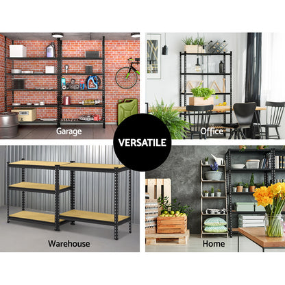 2x1.8M 5-Shelves Steel Warehouse Shelving Racking Garage Storage Rack Black-Home &amp; Garden &gt; Storage-PEROZ Accessories