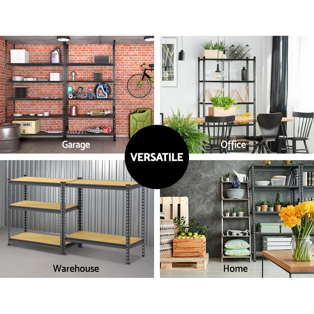 3x1.8M 5-Shelves Steel Warehouse Shelving Racking Garage Storage Rack Grey-Home &amp; Garden &gt; Storage-PEROZ Accessories