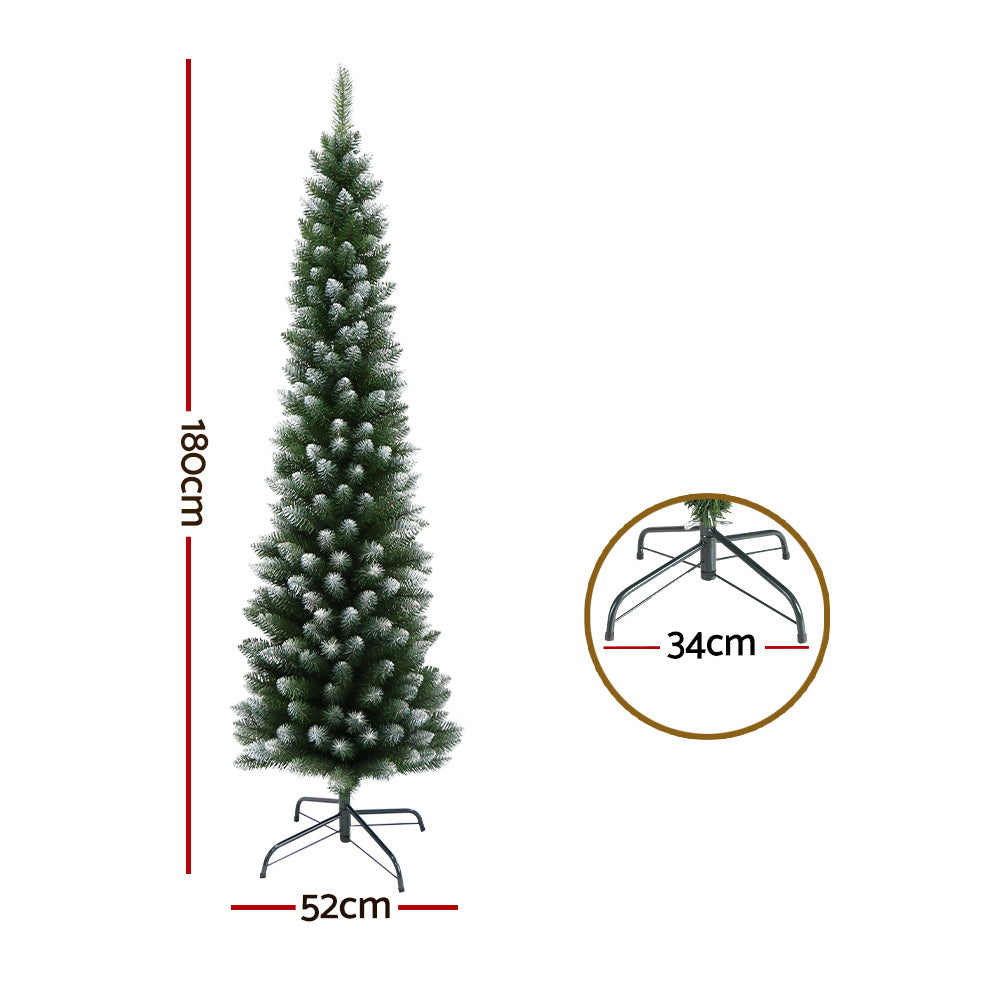 Jingle Jollys 1.8M / 6FT Christmas Tree with Snow 300 Tips Xmas Decoration-Occasions &gt; Christmas-PEROZ Accessories