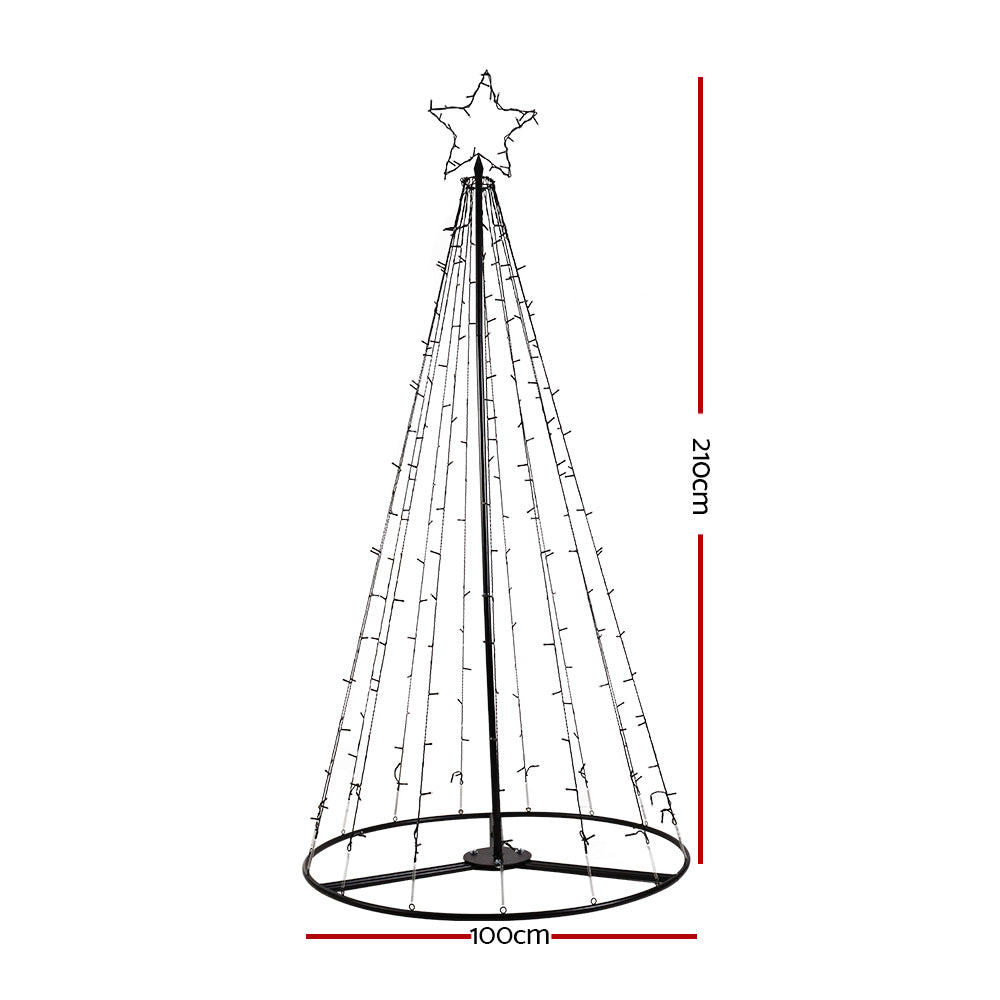 Jingle Jollys Christmas Tree 2.1M 264 LED Xmas Trees Solar Power Warm White-Occasions &gt; Christmas-PEROZ Accessories