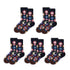 Anysox 5 Pairs Size 5-9 of Fashion Long Sock Cartoon Personalized Nature Sun Flower Face Emotions For Men Woman Winter Warm Comfortable Accessories-Socks-PEROZ Accessories