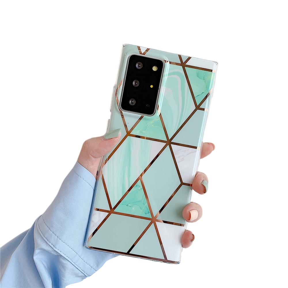 Anymob Samsung Green Geometry Marble Case Silicon Phone Cover-Mobile Phone Cases-PEROZ Accessories