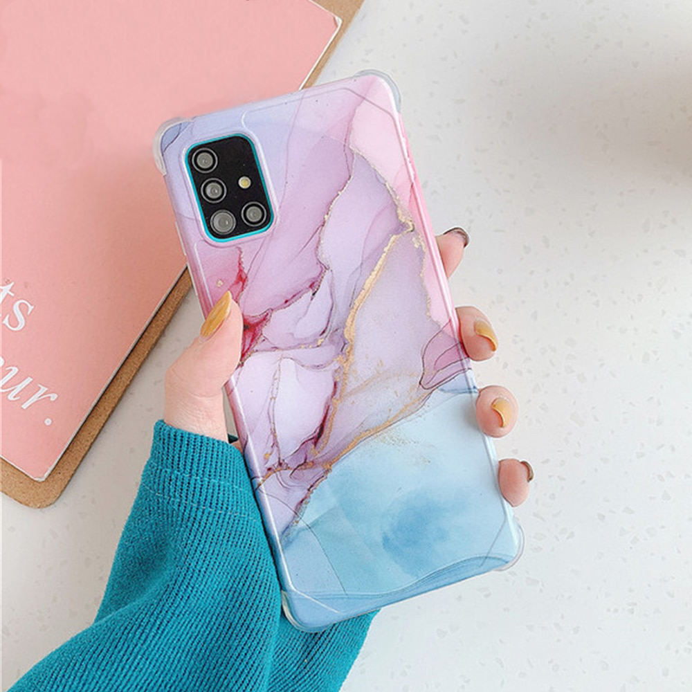 Anymob Samsung Purple And Blue Gradient Marble Phone Case Silicone Shockproof Cover-Mobile Phone Cases-PEROZ Accessories