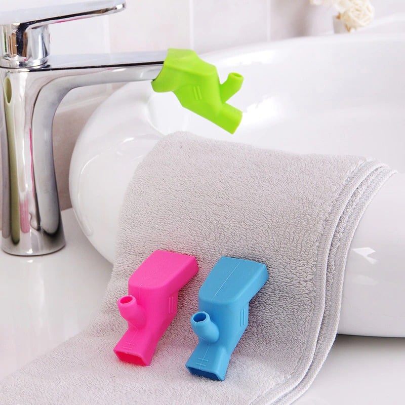 Anygleam Water Tap Extension Swivel Blue High Elastic Sink Kitchen Bathroom Accessories Faucet Water Extender-Bathroom and Toilet Accessories-PEROZ Accessories