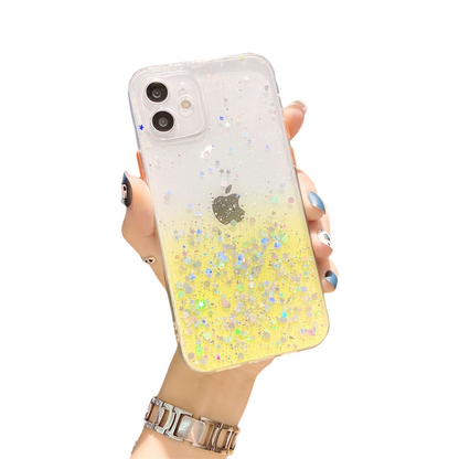 Anymob iPhone Case Yellow Bling Glitter Soft Silicone Cover with Camera Protection-Mobile Phone Cases-PEROZ Accessories