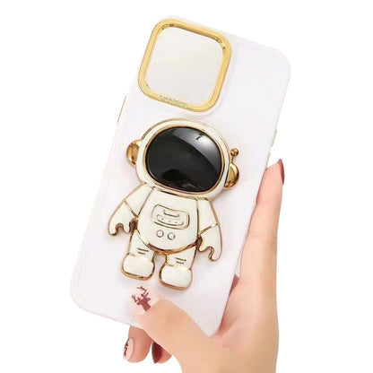 Anymob iPhone White Astronaut Folding Stand Case Plating Photo Frame Protector Silicone Cover-Mobile Phone Cases-PEROZ Accessories