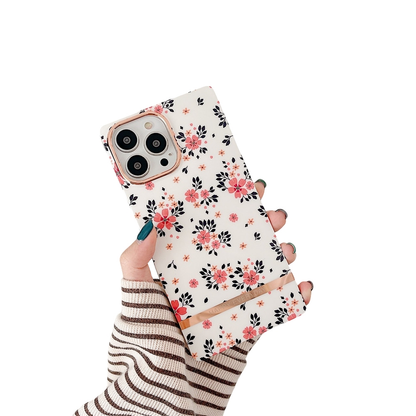 Anymob iPhone White Floral Electroplated Vintage Case Soft Silicone Shockproof Phone Cover-Mobile Phone Cases-PEROZ Accessories