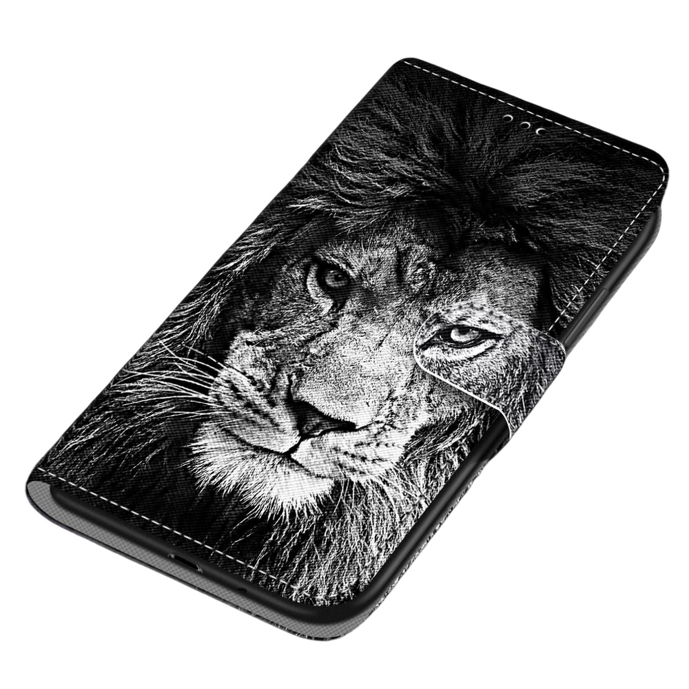 Anymob iPhone Case Black Lion Flip Leather Wallet Animal Painting Phone Book Style Cover-Mobile Phone Cases-PEROZ Accessories