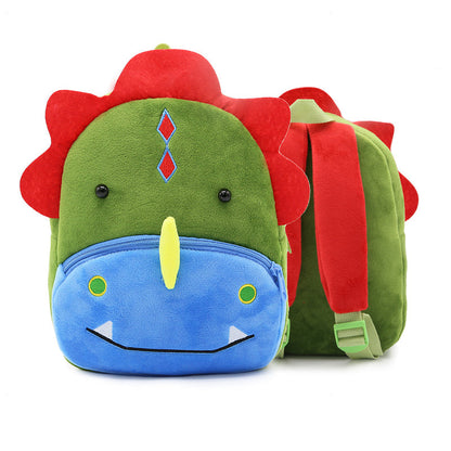 Anykidz 3D Green Dinosaur School Backpack Cute Animal With Cartoon Designs Children Toddler Plush Bag For Baby Girls and Boys-Backpacks-PEROZ Accessories