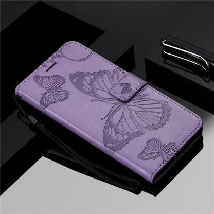 Anymob Huawei Purple Leather Phone Case Butterfly Flip Wallet Cover Protection-PEROZ Accessories