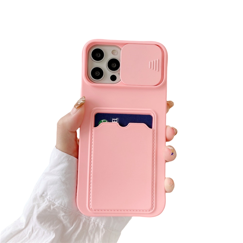 Anymob iPhone Case Pink Camera Protection Card Package Soft Silicone Back Cover-Mobile Phone Cases-PEROZ Accessories