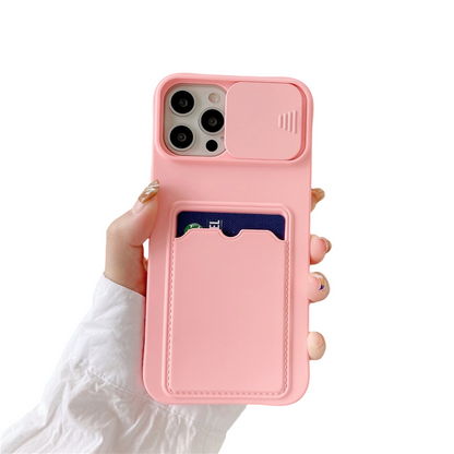 Anymob iPhone Case Pink Camera Protection Card Package Soft Silicone Back Cover-Mobile Phone Cases-PEROZ Accessories