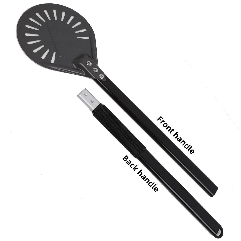 Anygleam Pizza Shovel 115cm Silver for Perforated Peel with Metal Handle Oven Turning Baking Accessory-Spatula and Shovel-PEROZ Accessories