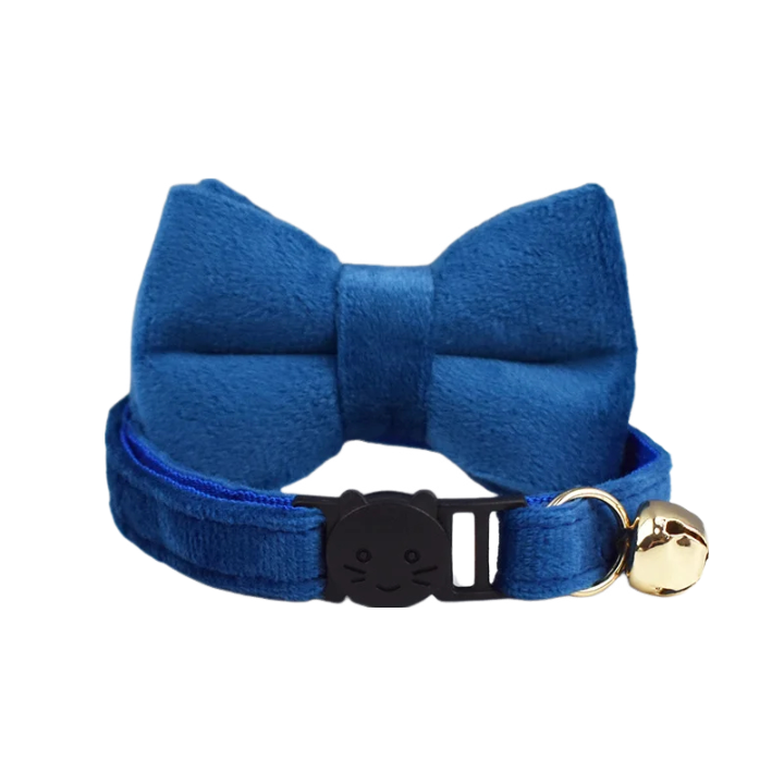 AnyWags Cat Collar Blue Large Bow with Safety Buckle, Bell, and Durable Strap Stylish and Comfortable Pet Accessory-Cat Supplies-PEROZ Accessories