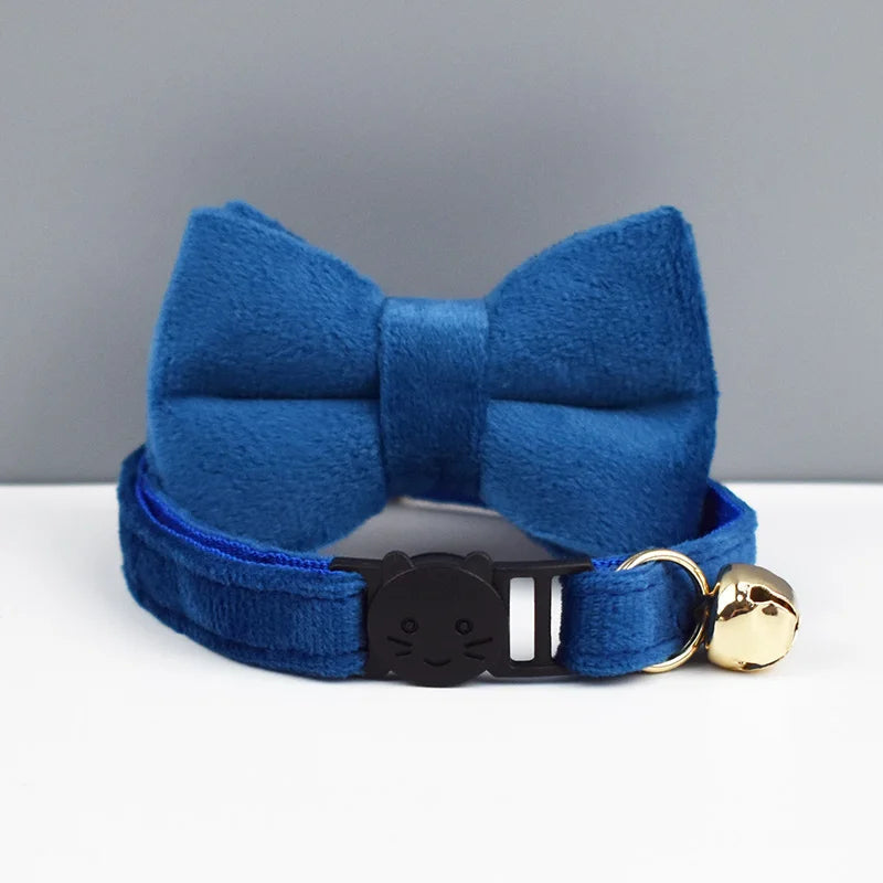 AnyWags Cat Collar Blue Small Bow with Safety Buckle, Bell, and Durable Strap Stylish and Comfortable Pet Accessory-Cat Supplies-PEROZ Accessories