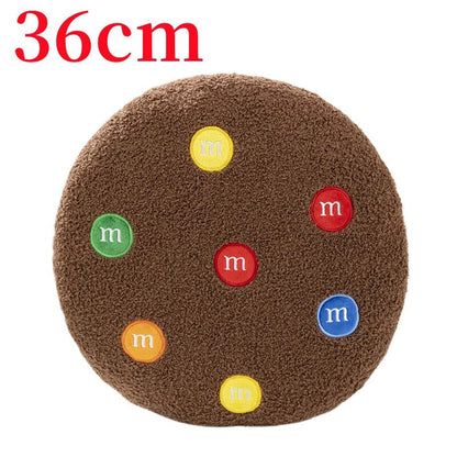 Anyhouz Plush Pillow Dark Brown Chocolate Cookies Biscuit Shape Stuffed Soft Pillow Seat Cushion Room Decor 36cm-Pillow-PEROZ Accessories