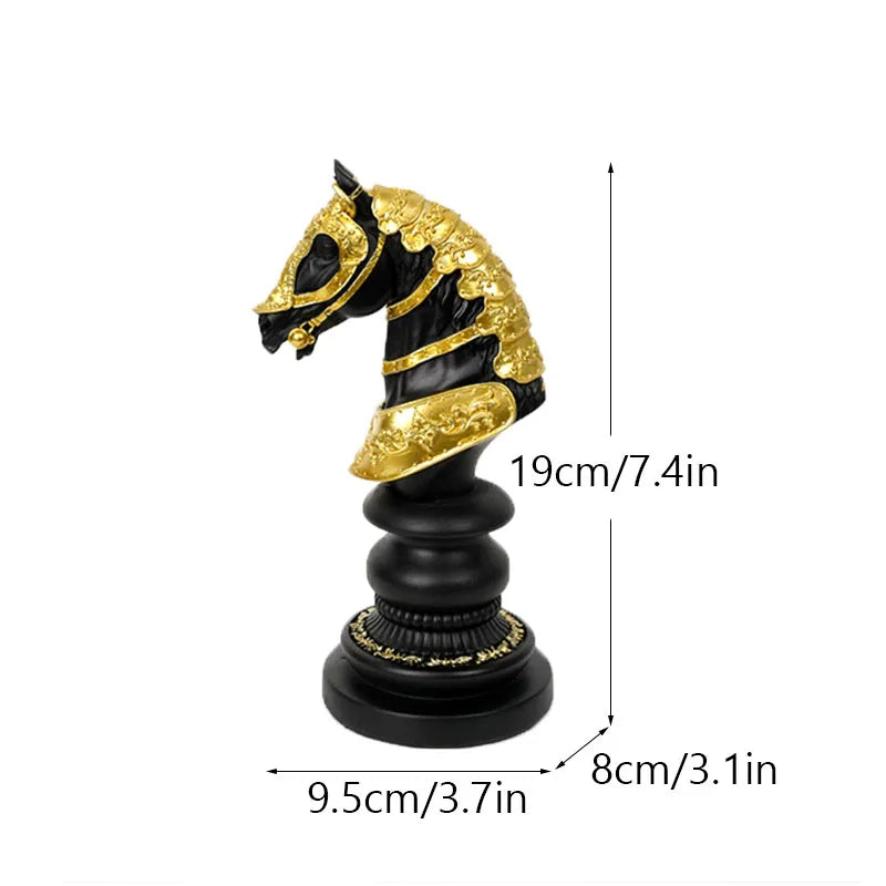 Anyhouz Home Figurine Chess Piece New Knight Resin for Living Room Desktop Decoration Accessories Gifts-Sculptures &amp; Statues-PEROZ Accessories