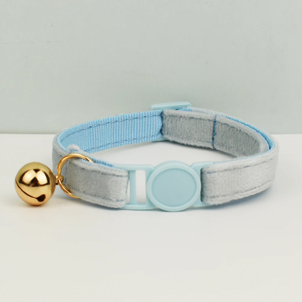 AnyWags Cat Collar Sky Blue Large with Safety Buckle, Bell, and Durable Strap Stylish and Comfortable Pet Accessory-Cat Supplies-PEROZ Accessories