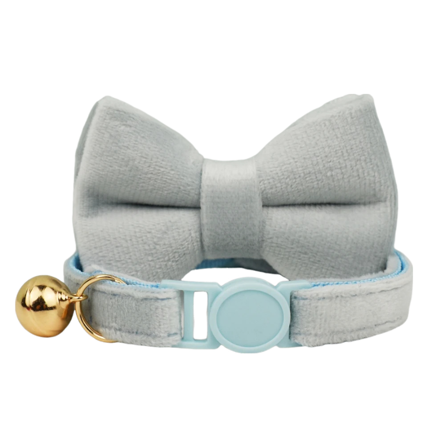 AnyWags Cat Collar Sky Blue Bow Small with Safety Buckle, Bell, and Durable Strap Stylish and Comfortable Pet Accessor-Cat Supplies-PEROZ Accessories