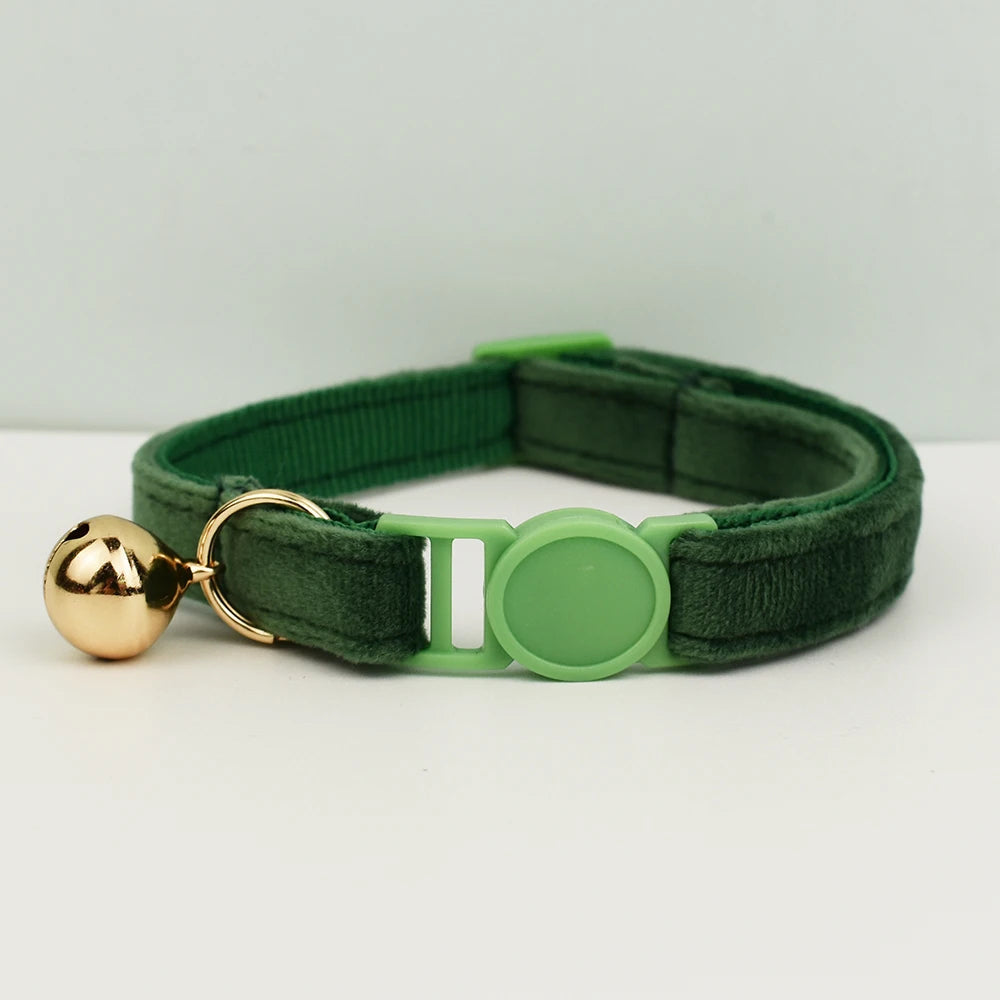 AnyWags Cat Collar Dark Green Small with Safety Buckle, Bell, and Durable Strap Stylish and Comfortable Pet Accessory-Cat Supplies-PEROZ Accessories