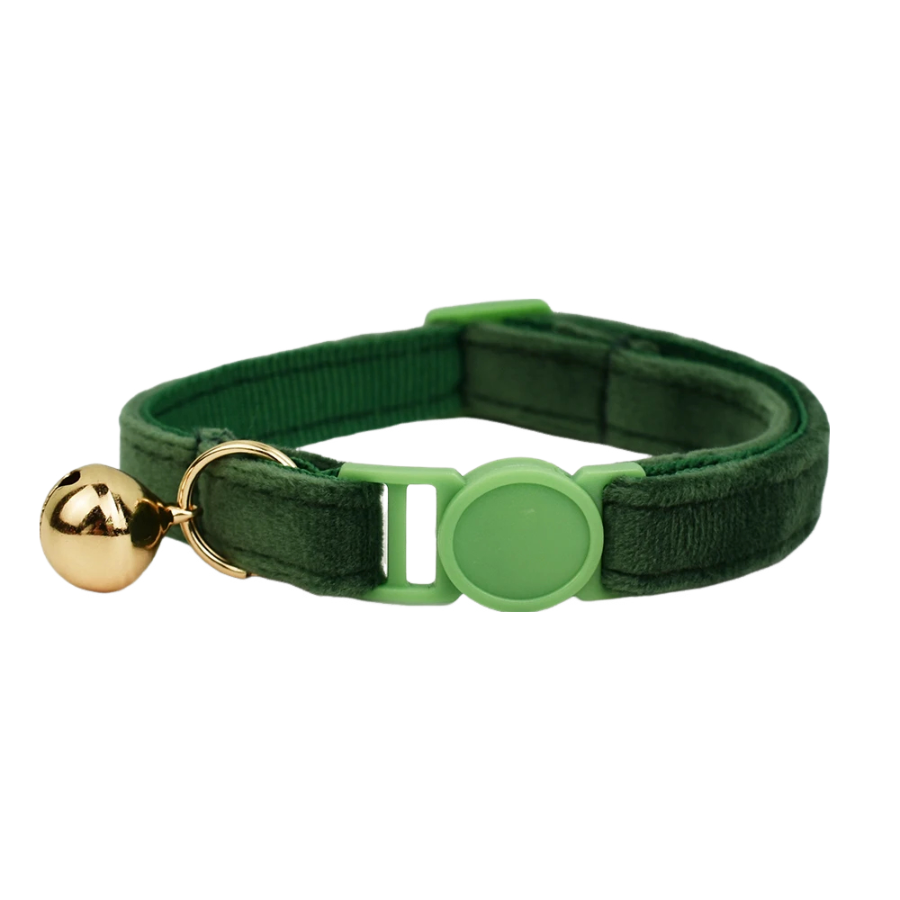 AnyWags Cat Collar Dark Green Small with Safety Buckle, Bell, and Durable Strap Stylish and Comfortable Pet Accessory-Cat Supplies-PEROZ Accessories