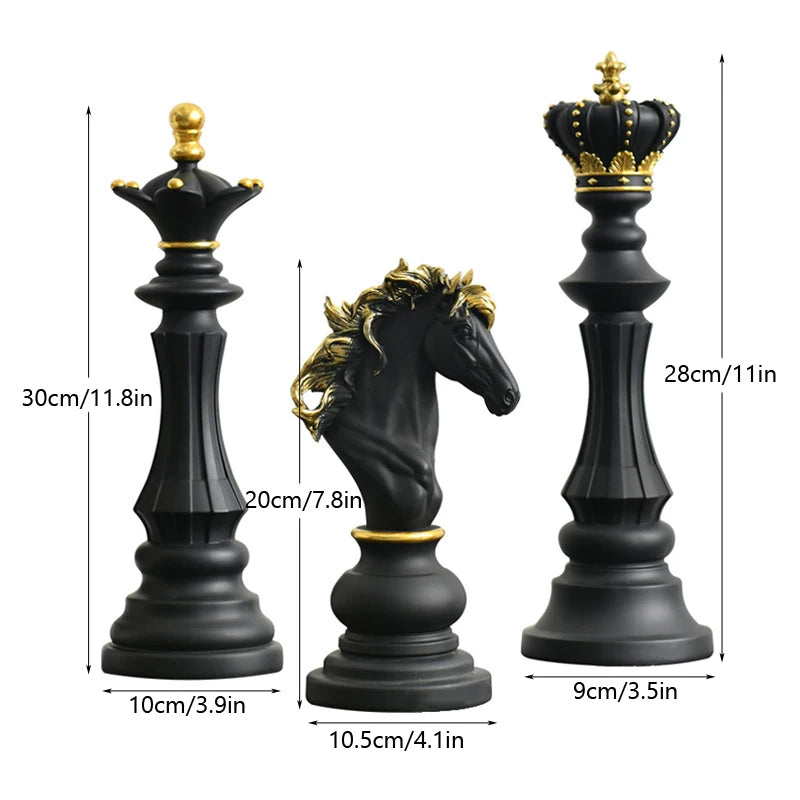 Anyhouz Home Figurine Chess Piece New Knight Resin for Living Room Desktop Decoration Accessories Gifts-Sculptures &amp; Statues-PEROZ Accessories