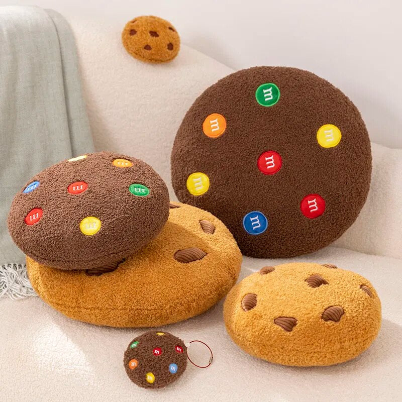 Anyhouz Plush Pillow Dark Brown Chocolate Cookies Biscuit Shape Stuffed Soft Pillow Seat Cushion Room Decor 36cm-Pillow-PEROZ Accessories