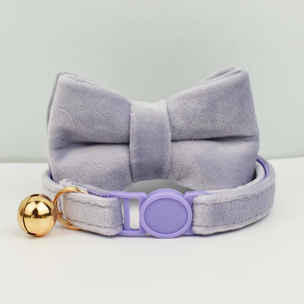 AnyWags Cat Collar Light Purple Bow Small with Safety Buckle, Bell, and Durable Strap Stylish and Comfortable Pet Accessor-Cat Supplies-PEROZ Accessories