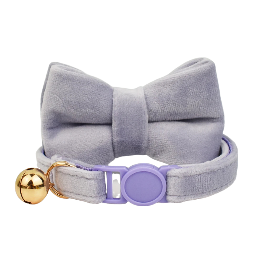 AnyWags Cat Collar Light Purple Bow Small with Safety Buckle, Bell, and Durable Strap Stylish and Comfortable Pet Accessor-Cat Supplies-PEROZ Accessories