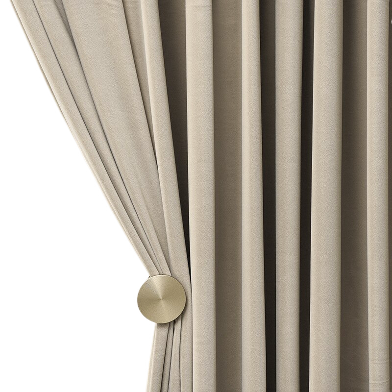 Anyhouz 250cm Beige High Quality Modern Wool Velvet Blackout Curtains for Living Room Bedroom Dining Luxury Window Drape-Curtains &amp; Drapes-PEROZ Accessories