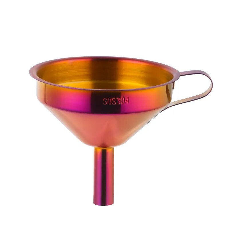 AnyGleam Funnel with Detachable Strainer 1Pc Red Rainbow Stainless Steel with Wide Cone Mouth Funnel for Small Can Jar Kitchen Utensil-Kitchen &amp; Dining-PEROZ Accessories