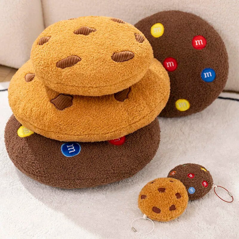 Anyhouz Plush Pillow Dark Brown Chocolate Cookies Biscuit Shape Stuffed Soft Pillow Seat Cushion Room Decor 36cm-Pillow-PEROZ Accessories