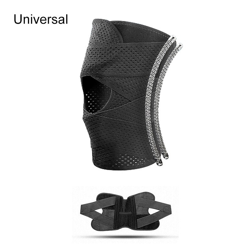 Anyfit 1PC Sports Kneepad 45-53cm Black Universal Elastic Fitness Gear Knee Cushioning Padding Equipment Brace Protector-Exercise &amp; Fitness-PEROZ Accessories