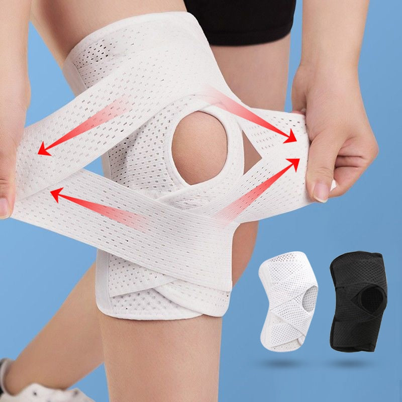 Anyfit 1PC Sports Kneepad 50-59cm White Universal Elastic Fitness Gear Knee Cushioning Padding Equipment Brace Protector-Exercise &amp; Fitness-PEROZ Accessories