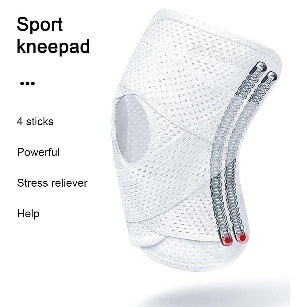 Anyfit 1PC Sports Kneepad 50-59cm White Universal Elastic Fitness Gear Knee Cushioning Padding Equipment Brace Protector-Exercise &amp; Fitness-PEROZ Accessories