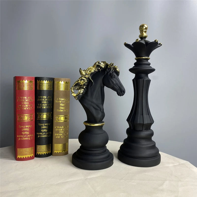 Anyhouz Home Figurine Chess Piece New Knight Resin for Living Room Desktop Decoration Accessories Gifts-Sculptures &amp; Statues-PEROZ Accessories