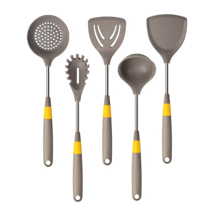 Anygleam Cooking Utensil 5 Set Khaki Heat Resistant Tools Spatula Kit Kitchen Accessories Kitchenware for Nonstick Cookware-Spatula and Shovel-PEROZ Accessories