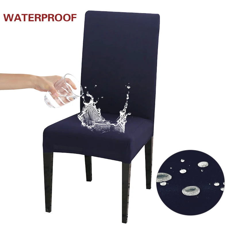 Anyhouz Chair Cover Navy with Anti-Dirt and Waterproof Elastic Material for Dining Room Kitchen Wedding Hotel Banquet Restaurant-Chair Cover-PEROZ Accessories