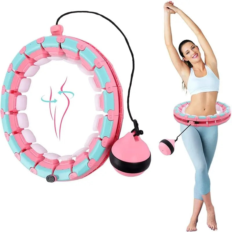 Anyfit Rose Red Waist Trainer Massage Hoop Adjustable Smart SportsExercise Equipment for Gym Home-Exercise &amp; Fitness-PEROZ Accessories