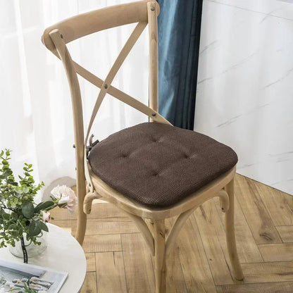 Anyhouz Chair Cushion with Straps Choco Brown Seat Pad Mat for Dining Room and Outdoor Garden-Pillow-PEROZ Accessories