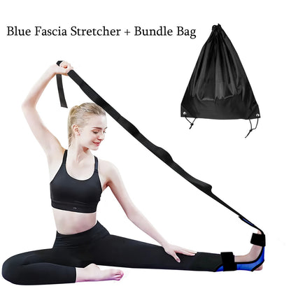 Anyfit Yoga Band Stretcher Solid Blue Strap Resistance Belt Pilates Exercise Stretcher Fitness Tool With Bundle Bag-Exercise &amp; Fitness-PEROZ Accessories