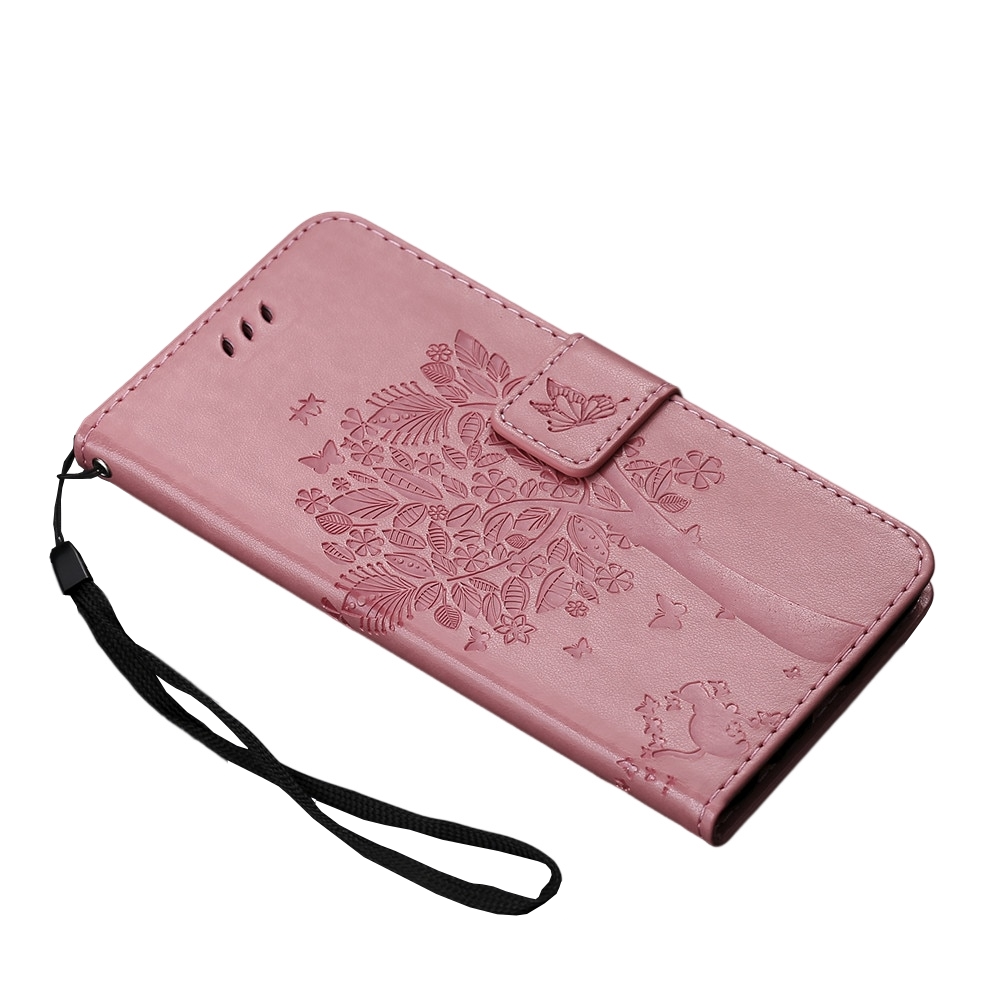 Anymob iPhone Pink Flip Leather Cases Cat Embossing Wallet Phone Cover-Mobile Phone Cases-PEROZ Accessories