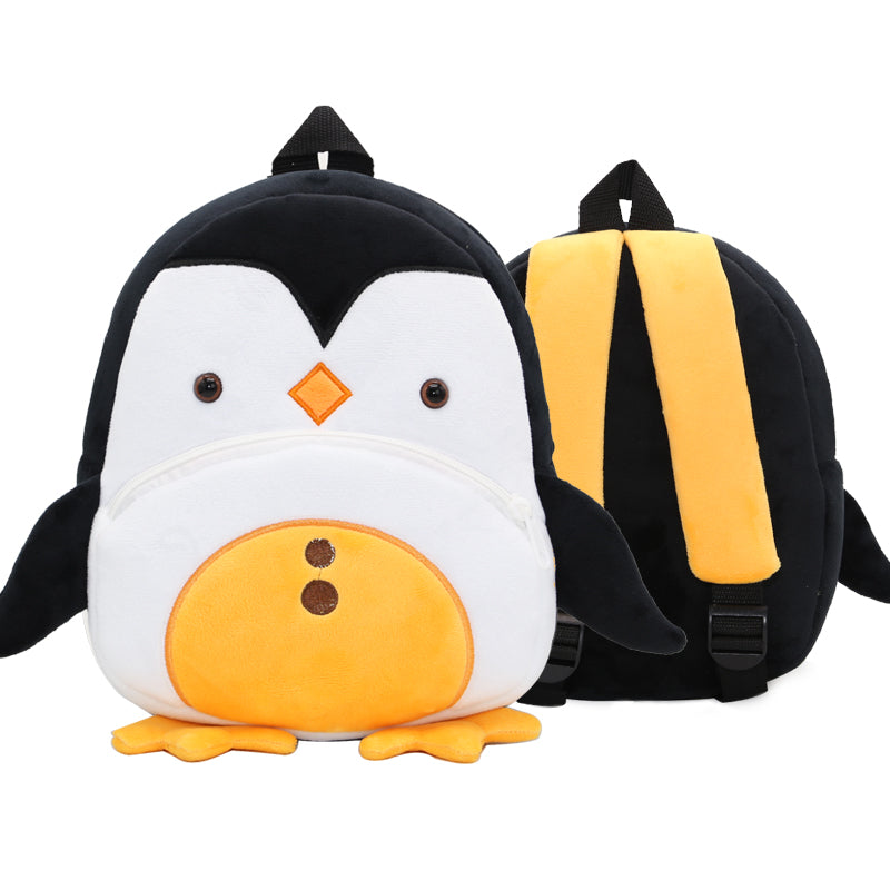 Anykidz 3D Black Penguin School Backpack Cute Animal With Cartoon Designs Children Toddler Plush Bag For Baby Girls and Boys-Backpacks-PEROZ Accessories