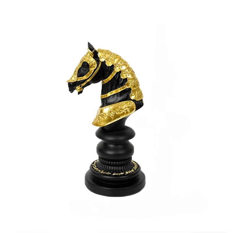 Anyhouz Home Figurine Chess Piece New Knight Resin for Living Room Desktop Decoration Accessories Gifts-Sculptures &amp; Statues-PEROZ Accessories