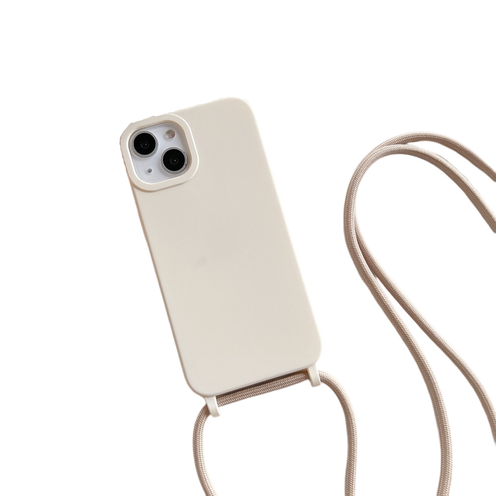 Anymob iPhone Case Dirty White Crossbody Necklace Strap Lanyard Cord Soft Silicone Cover-Mobile Phone Cases-PEROZ Accessories