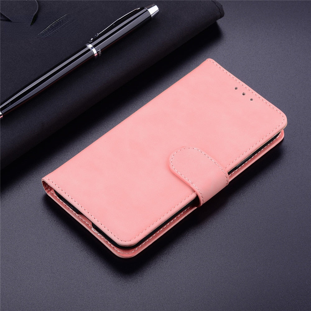 Anymob iPhone Case Plane Purple Solid Color Card Slot Leather Magnetic Wallet Back Phone Cover-Mobile Phone Cases-PEROZ Accessories